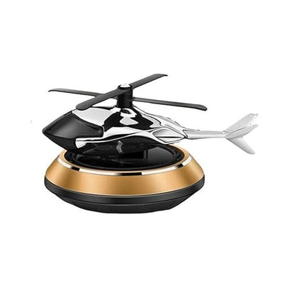 Solar Helicopter Air Freshener - Rotating Car Aroma Diffuser (Black)
