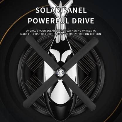 Solar Helicopter Air Freshener - Rotating Car Aroma Diffuser (Black)