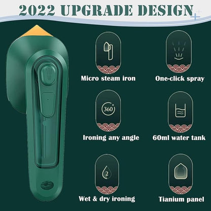 Micro Steam Iron Portable Mini Ironing Machine Handheld Household Steam Iron Mini Steam Handheld Fabric Garment Steamer | Dry iron with spray